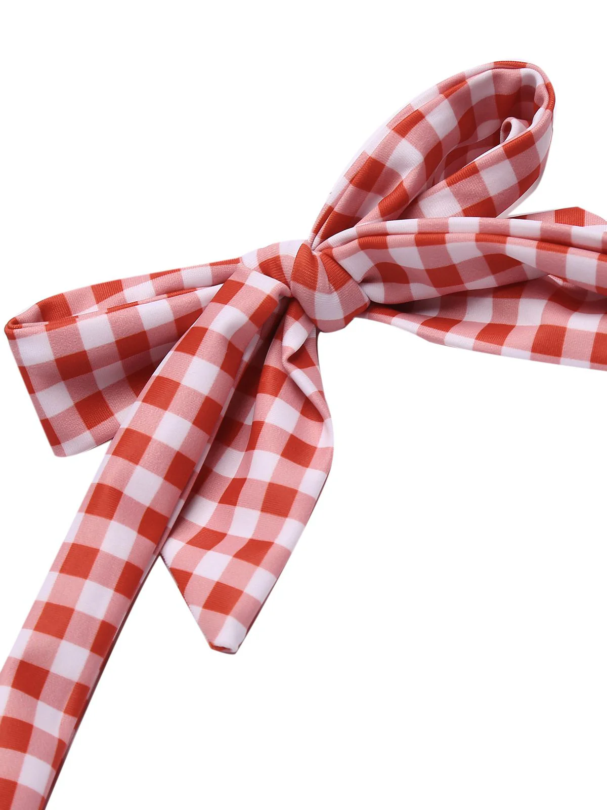 Gingham 1950s Halter Bowknot One-piece Swimsuit - Image 12