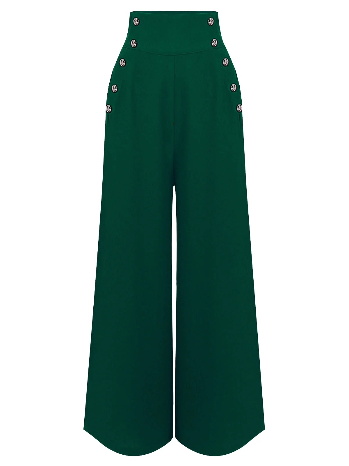 Black 1930s Solid Suspender Pants - Image 11