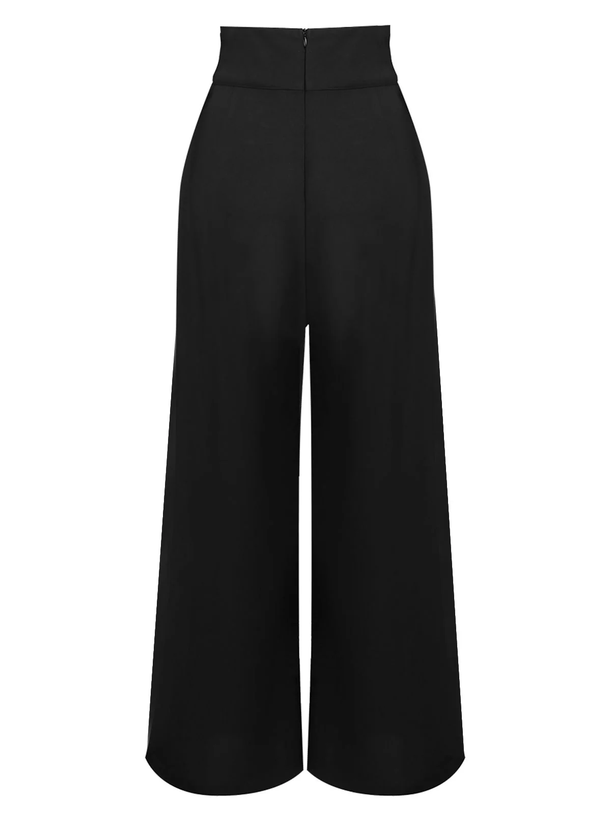 Black 1930s Solid Suspender Pants - Image 3