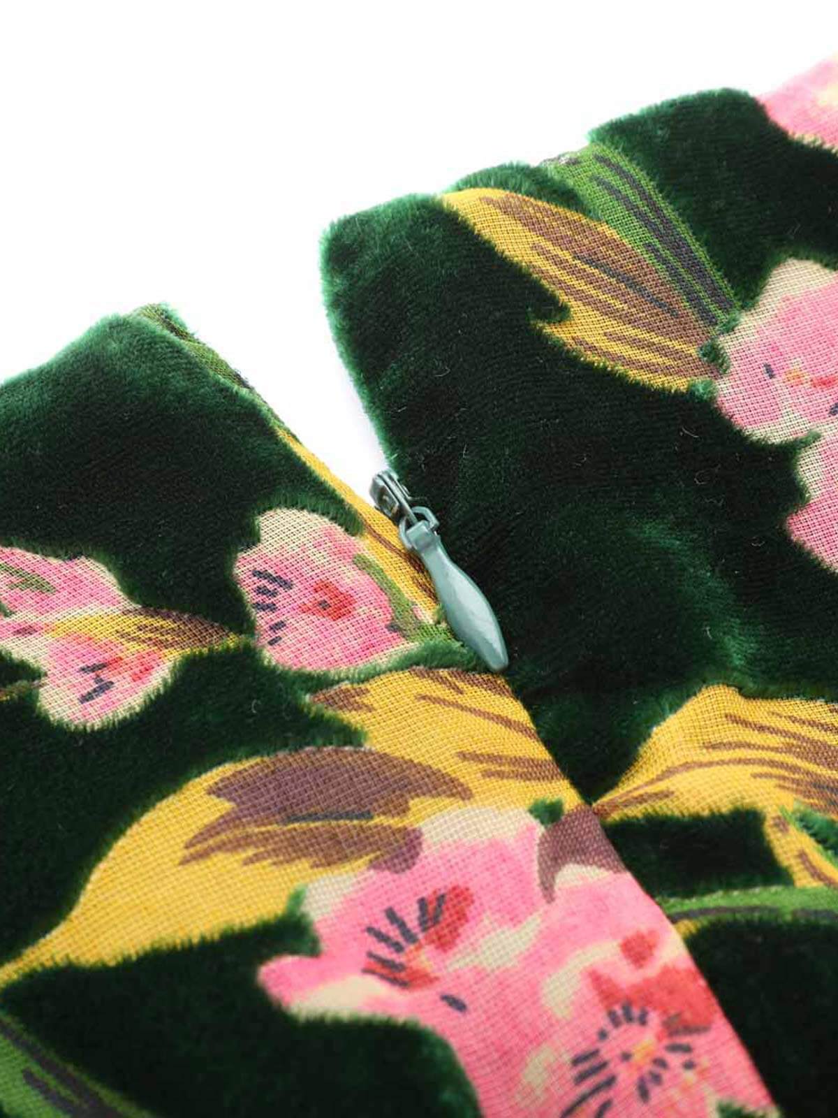 [Plus Size] Green 1930s Velvet Vintage Jumpsuit - Image 5