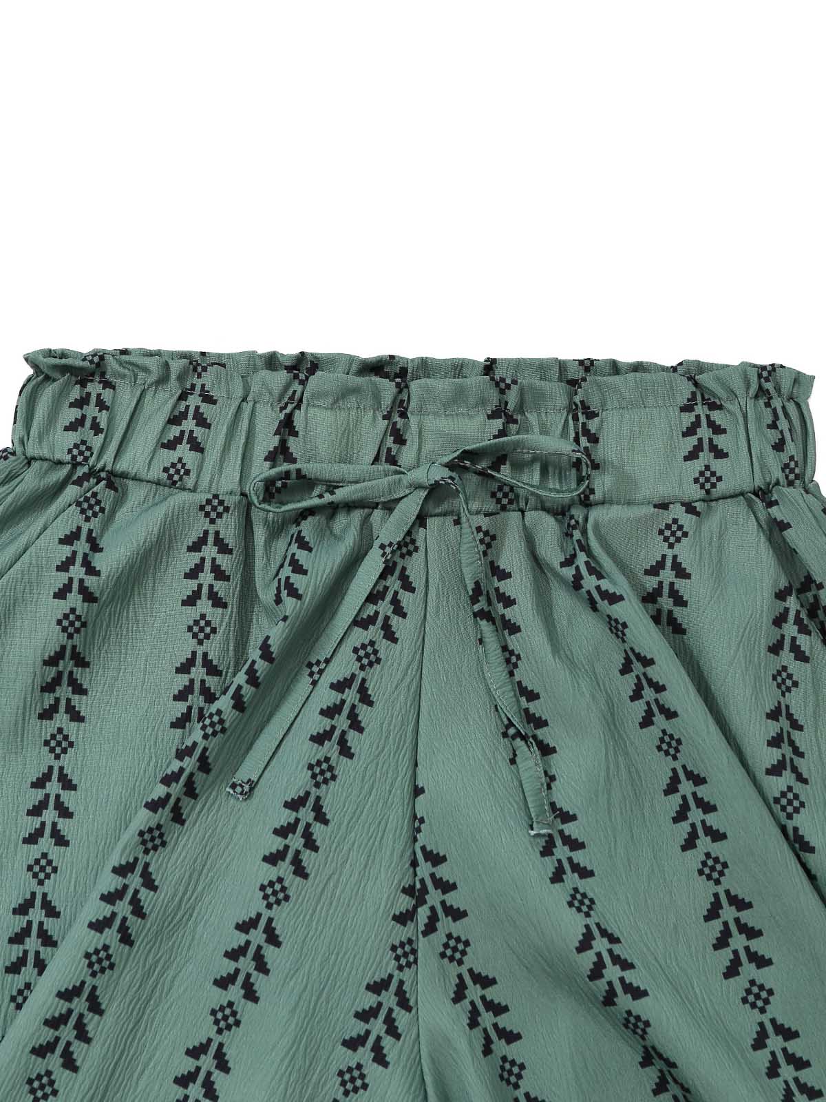 Green 1940s Solid Lace Ruffled Hem Shorts - Image 3