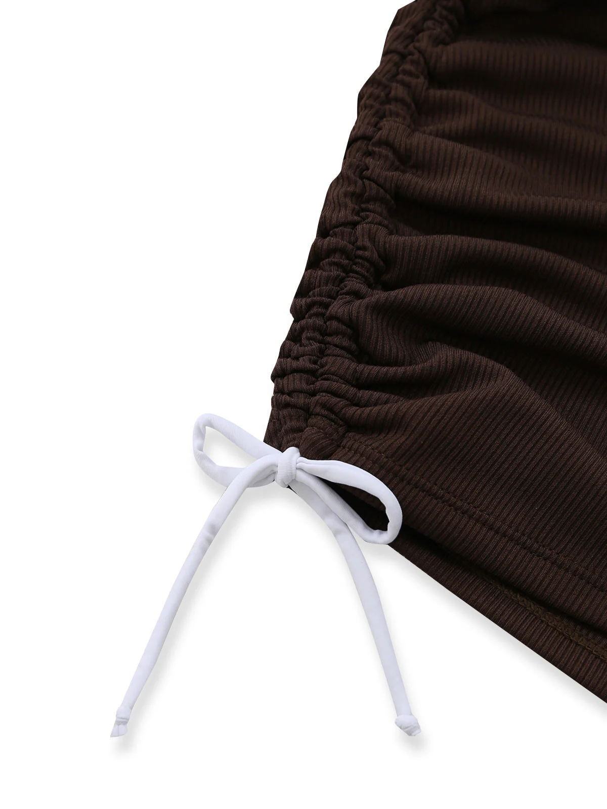 Green 1950s Halter Drawstring Ruched Tankini Set - Image 7