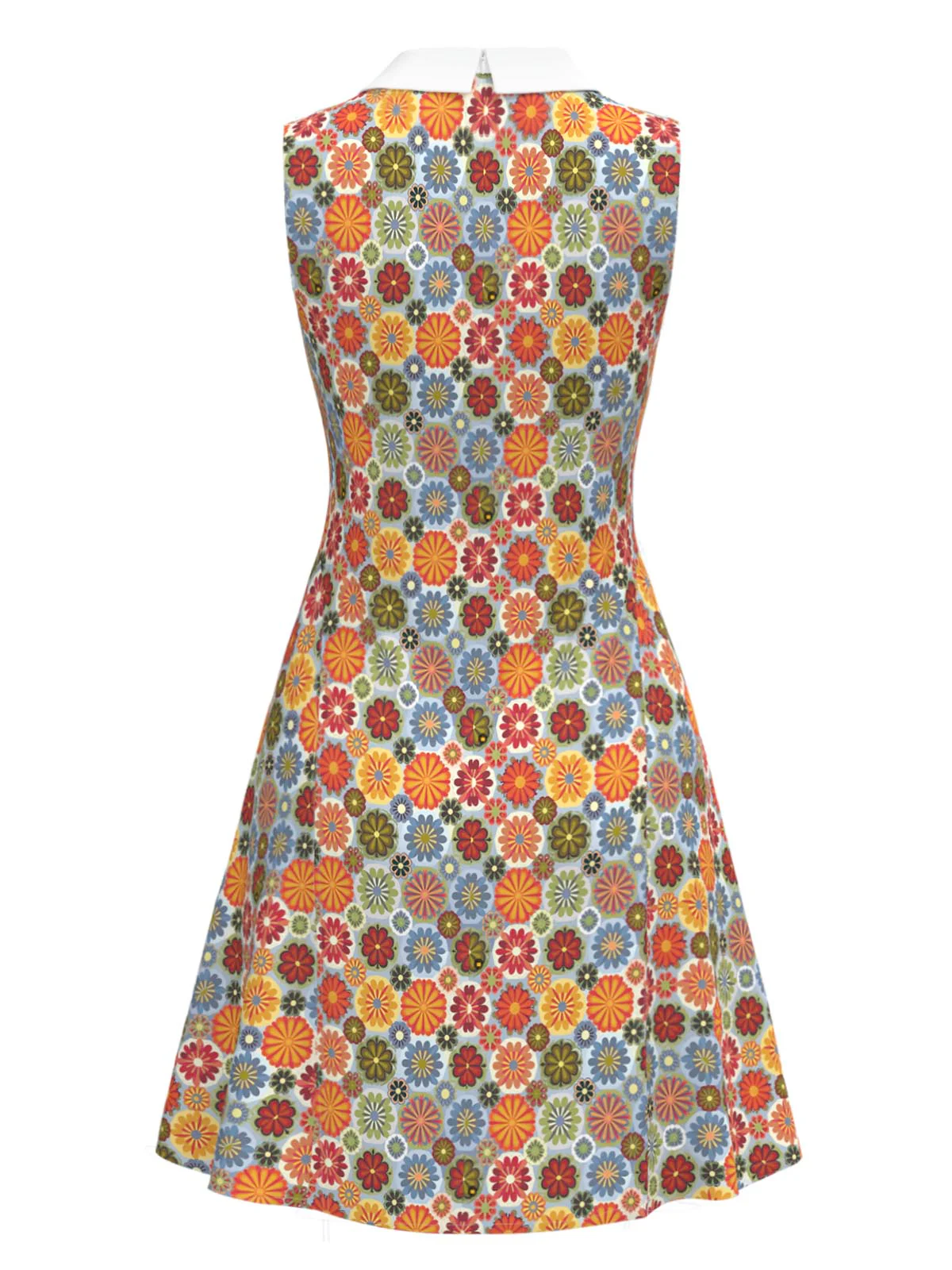 Green 1960s Daisy Peter Pan Collar Dress - Image 4