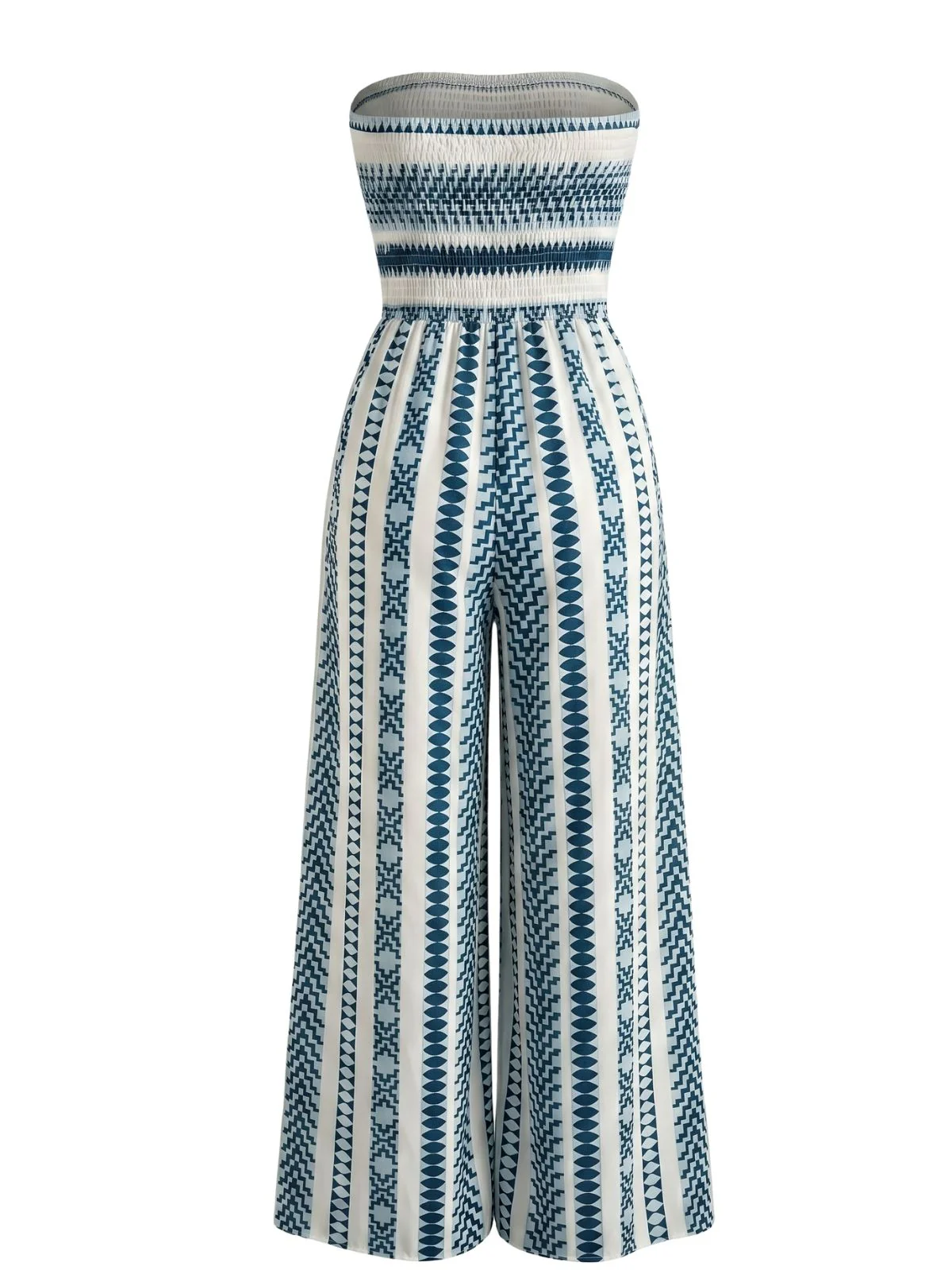Green 1960s Strapless Striped Slit Jumpsuit - Image 5