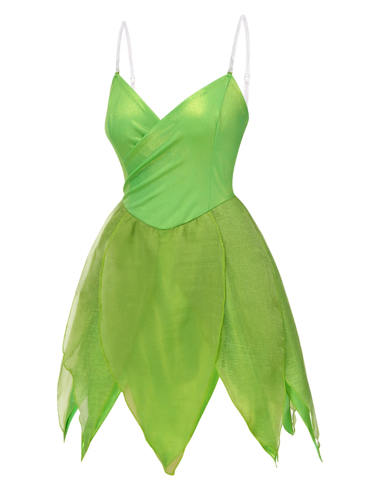 [Pre-Sale] Green 1970s Tinker Bell Fairy Petal Hem Mini Dress - Image 5