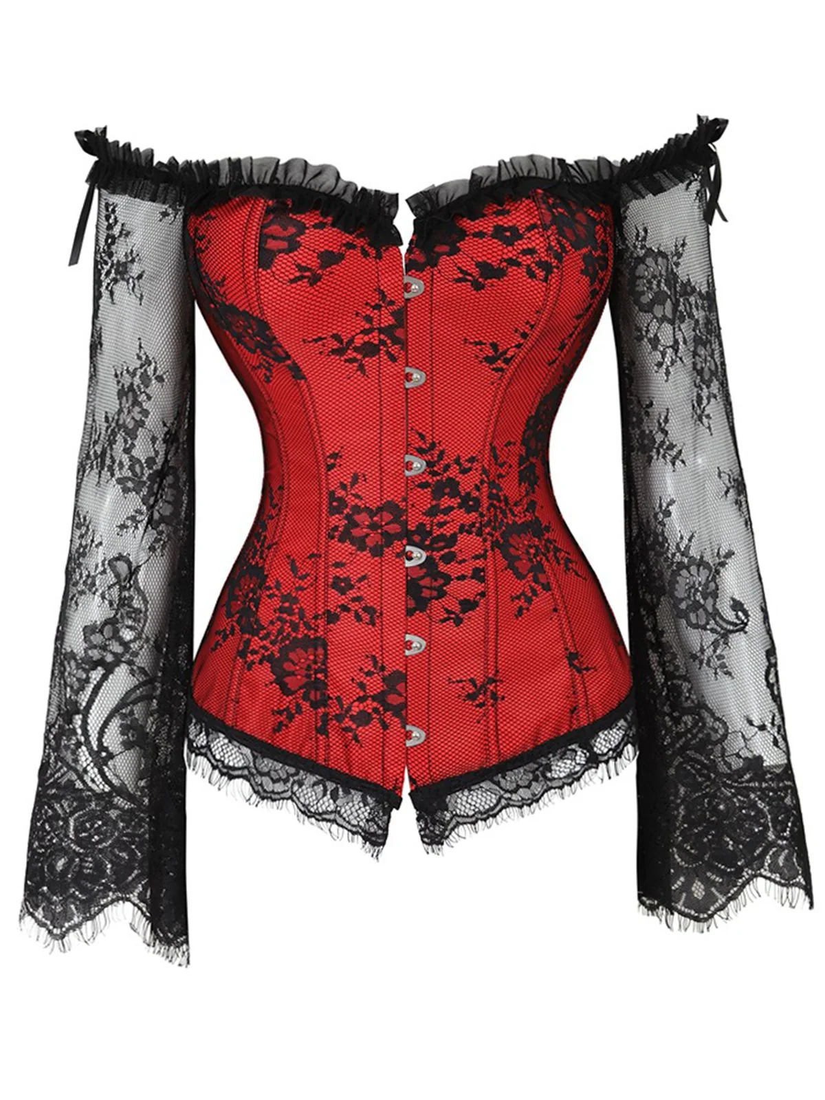 Halloween Steampunk Lace Patchwork Corset - Image 10