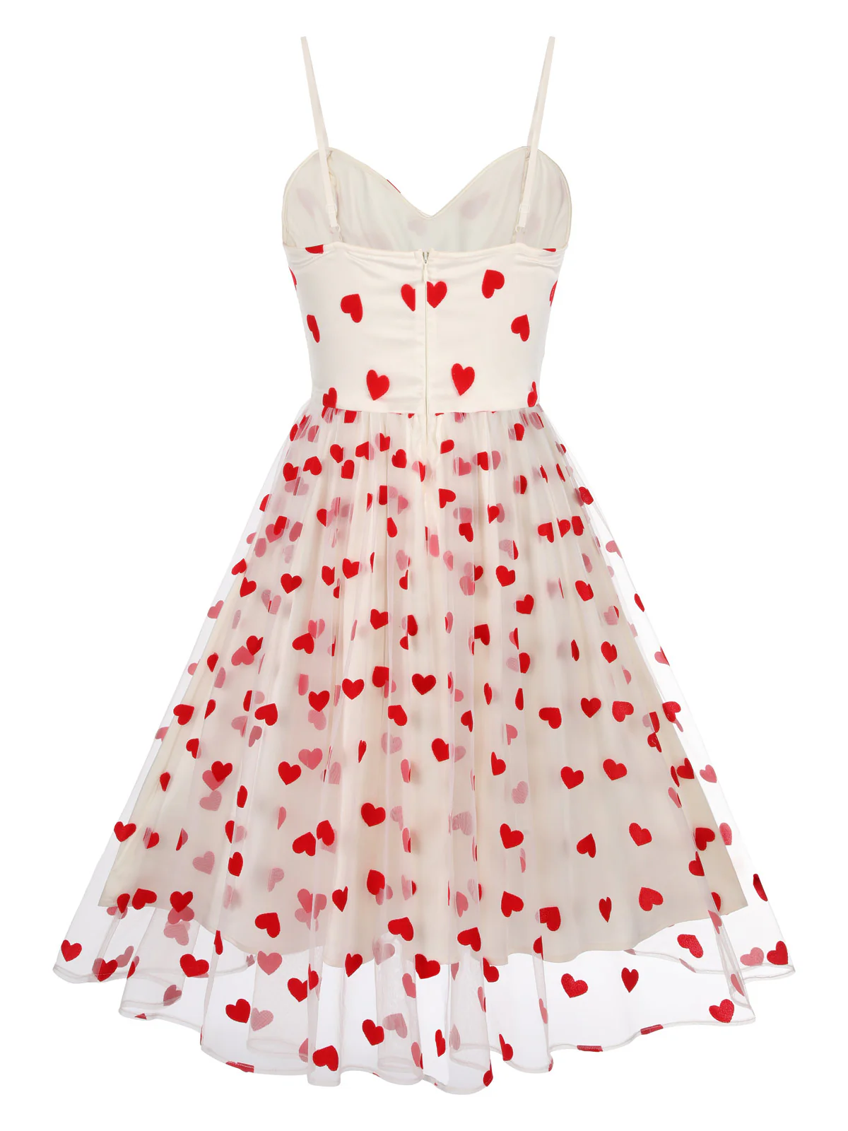 Heart 1950s Mesh Sling Dress - Image 4