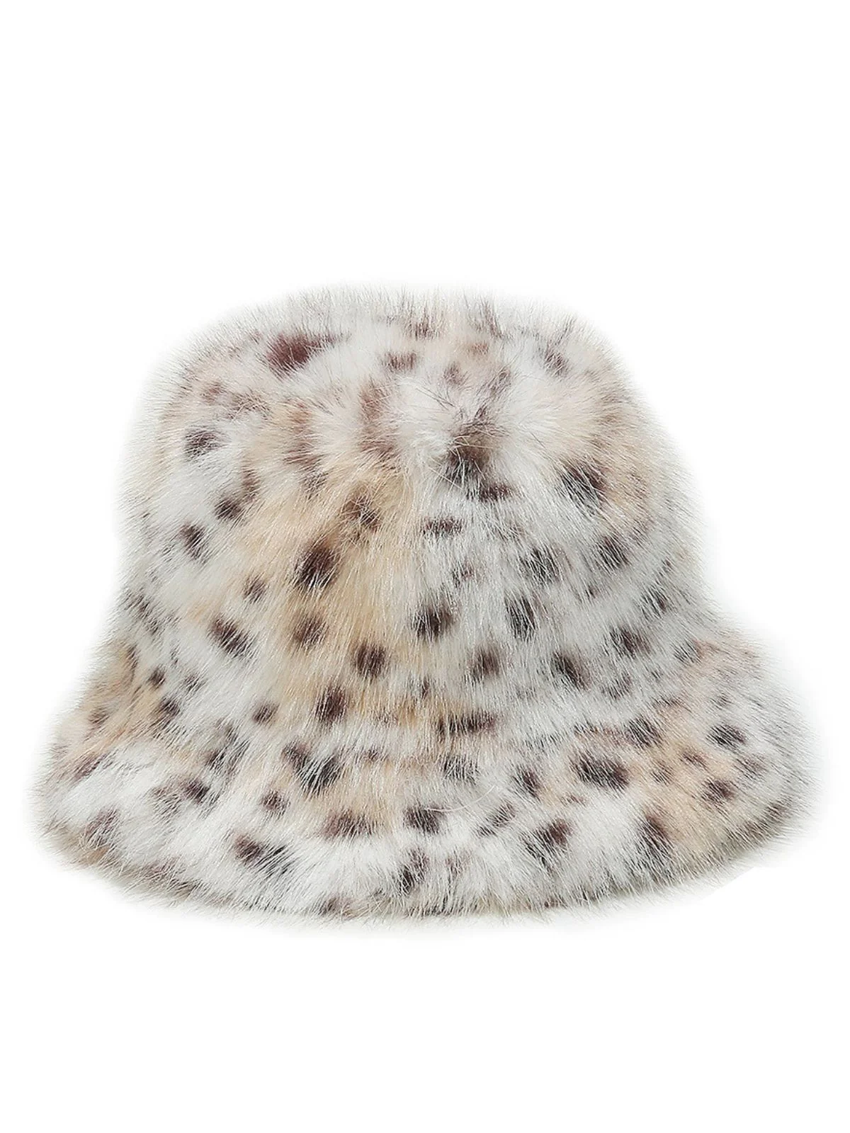 Leopard Faux Fur Bucket Hat