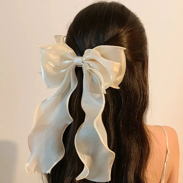 Mermaid Princess Solid Big Bow Hairpin - Image 3