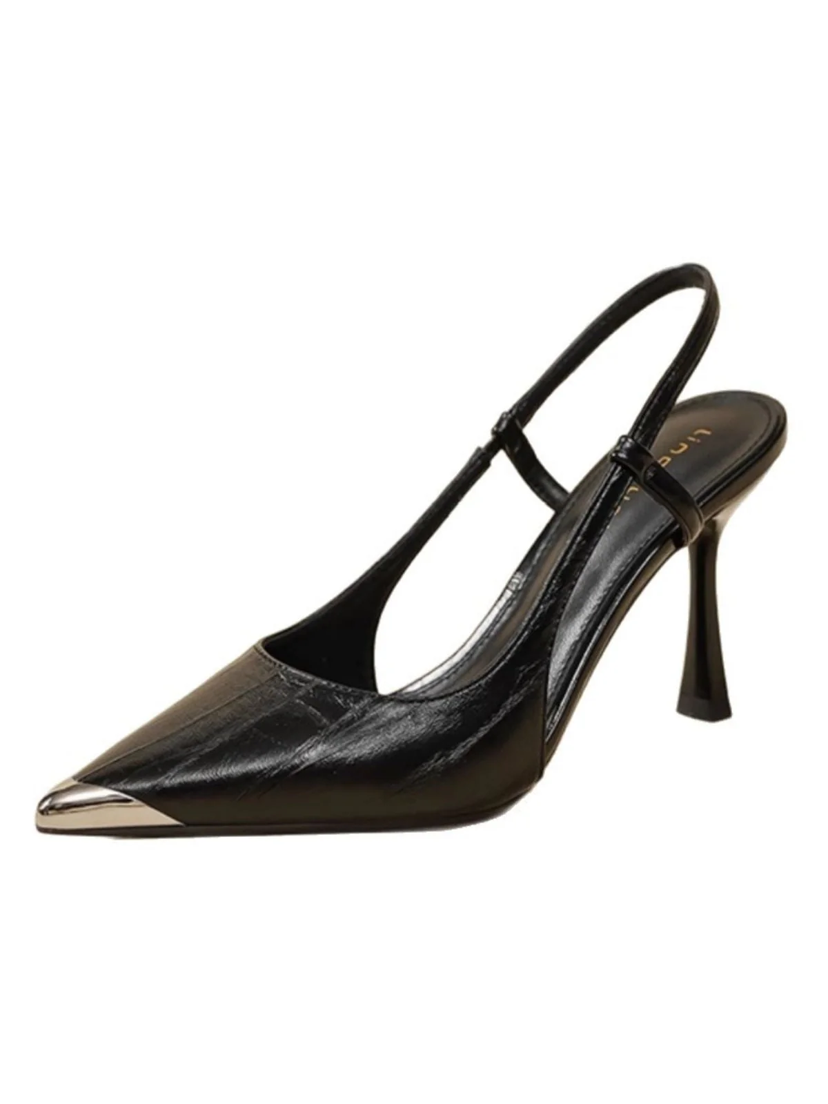 Metallic Pointed-Toe Slingback Pumps - Image 2