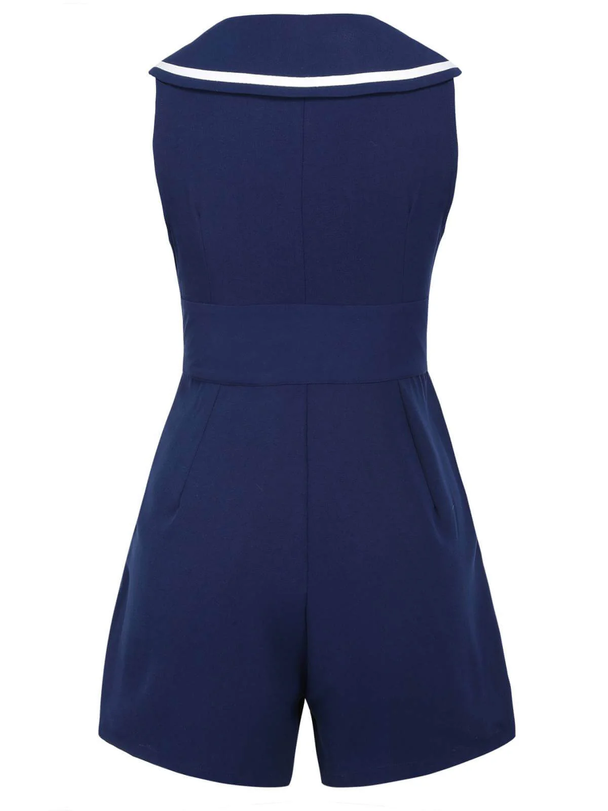 Navy Blue 1950s Sailor Collar Romper - Image 6