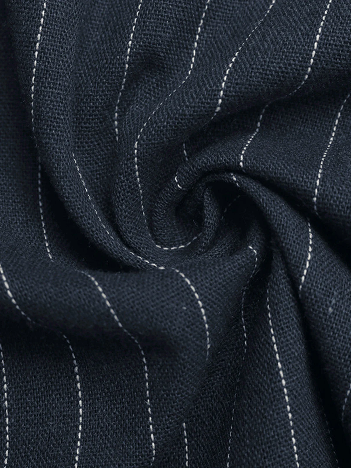 Navy Blue 1950s Striped Halter Wide Leg Jumpsuit - Image 6