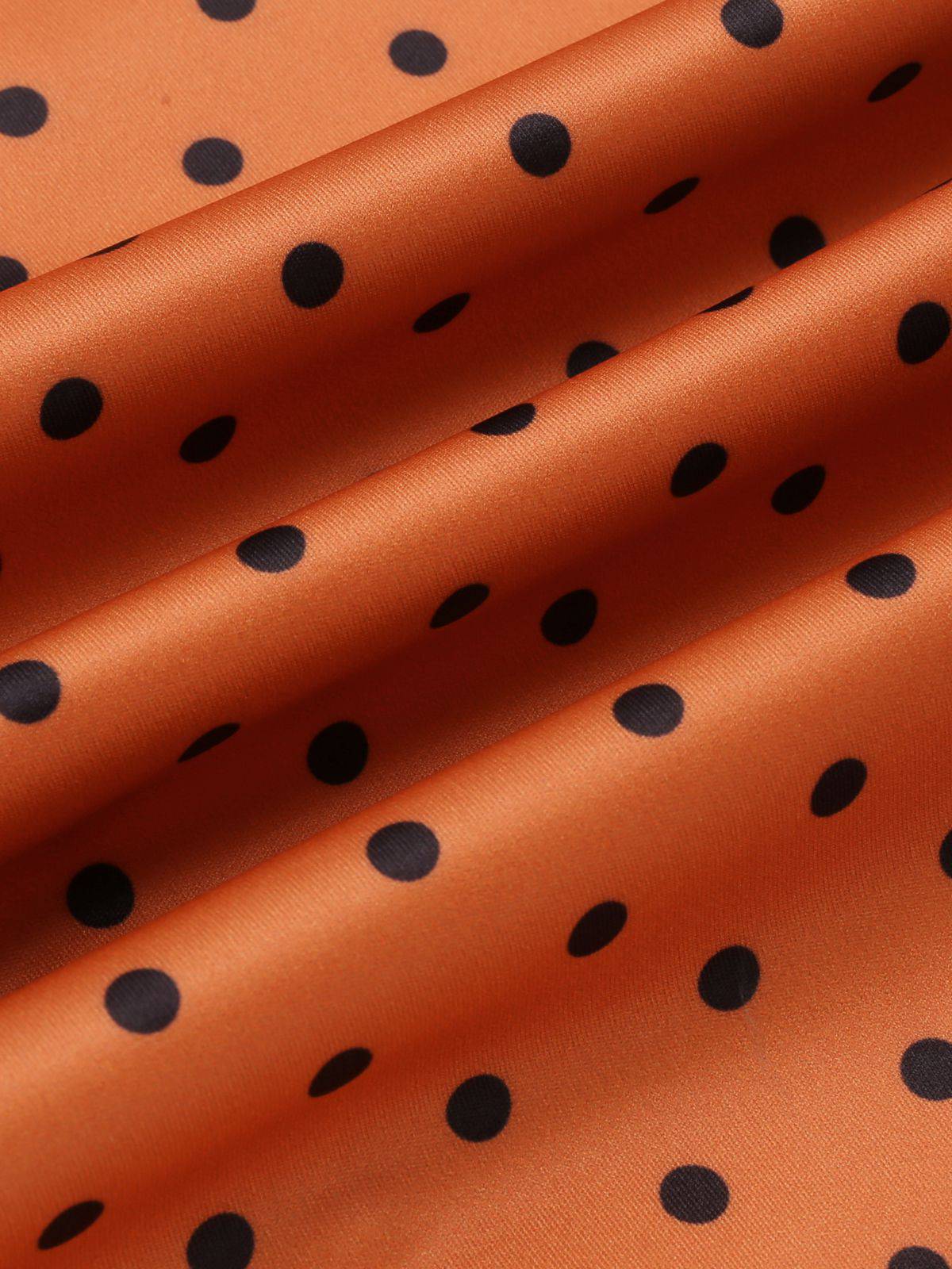 Orange 1960s Illusion Bodycon Dress - Image 9