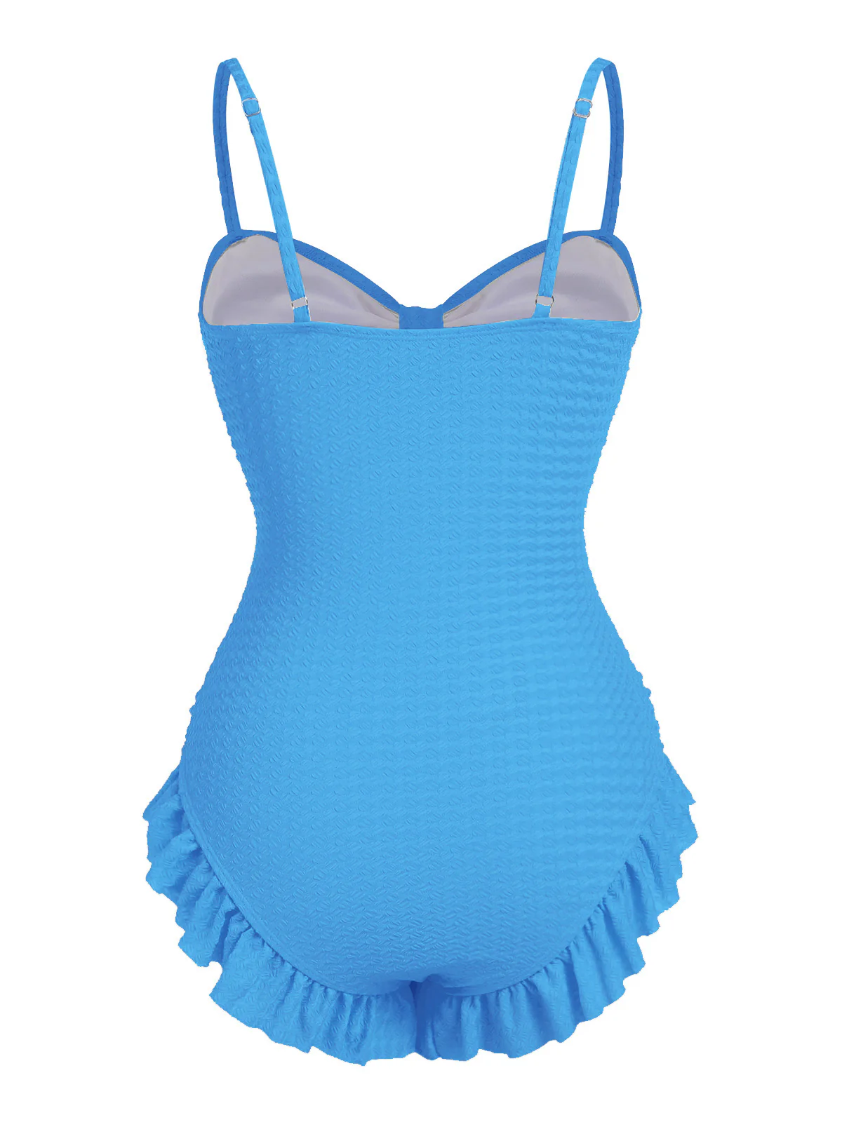 Pale Pink 1950s Solid Ruched Swimsuit - Image 9