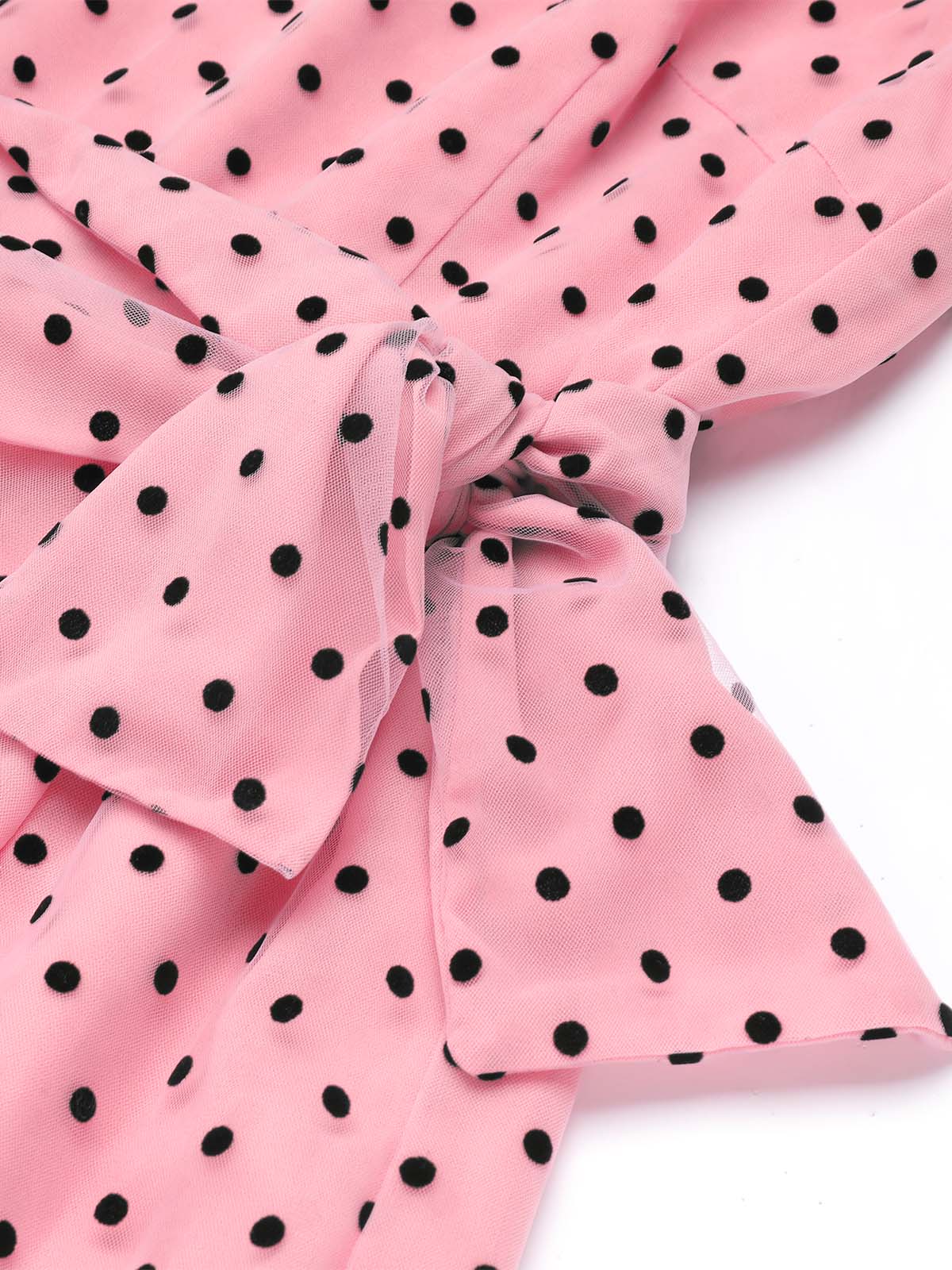 Pink 1930s Polka Dot One-shoulder Jumpsuit - Image 6