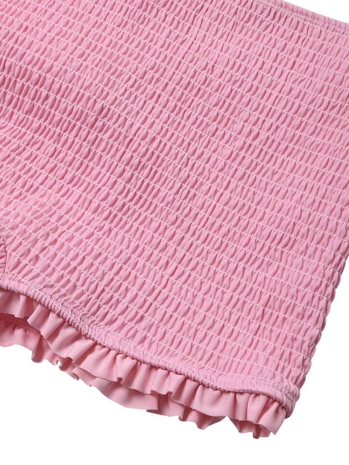 Pink 1950s Halter Smocked Bikini Set & Strawberry Cover Top - Image 8