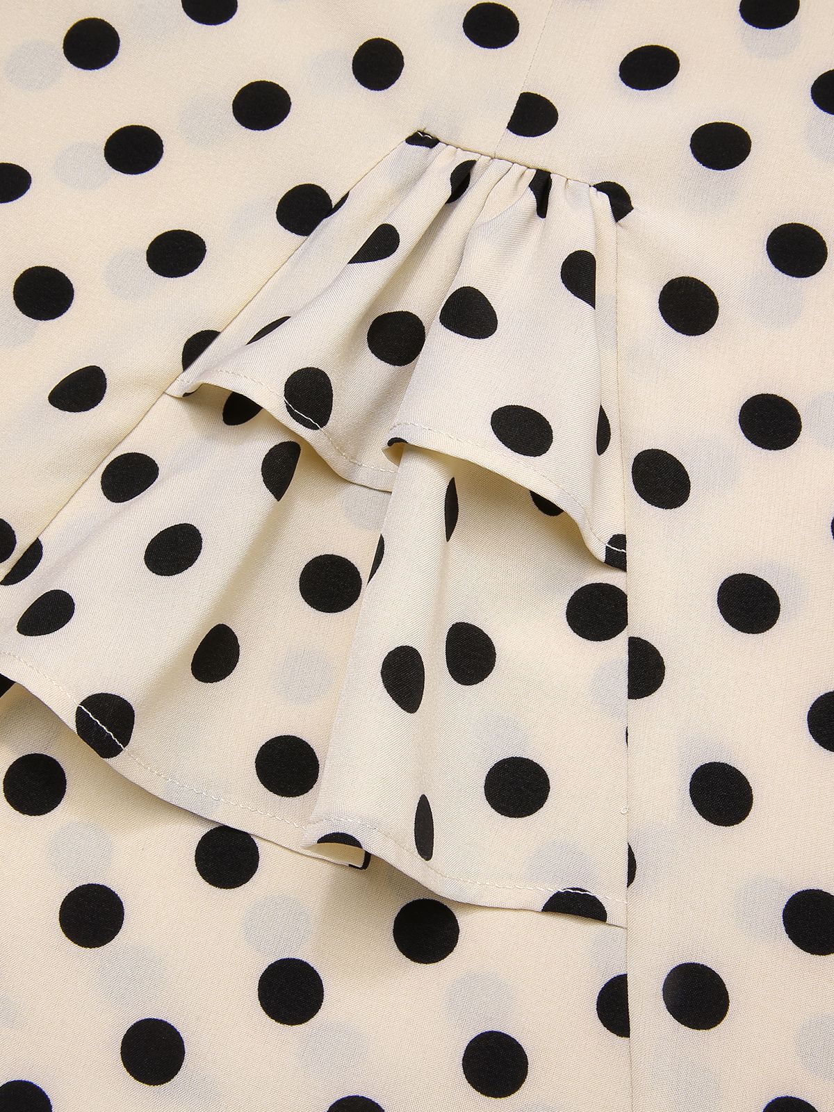 Pink 1960s Polka Dot Square Neck Puff Dress - Image 7