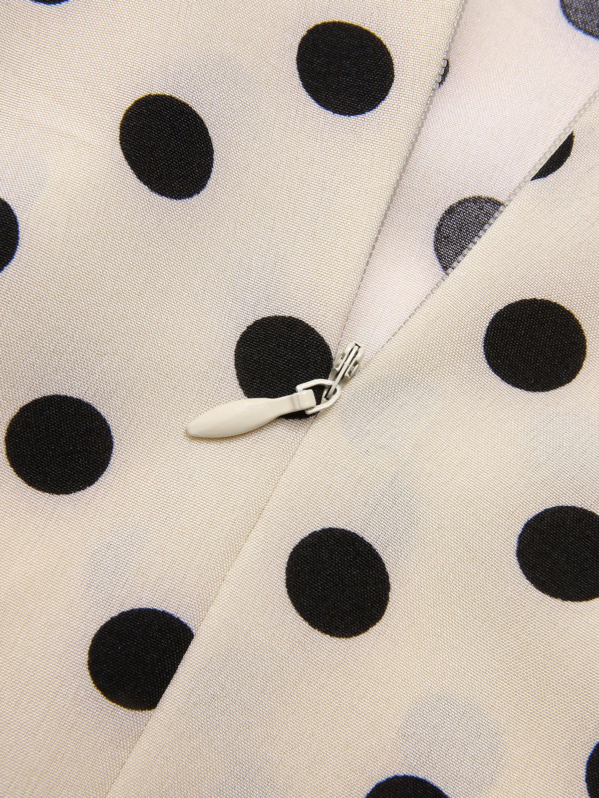 Pink 1960s Polka Dot Square Neck Puff Dress - Image 8