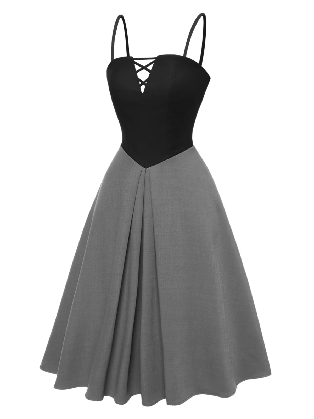 [Pre-Sale] 2PCS 1940s Colorblock Pink Blouse & Gray Dress - Image 14