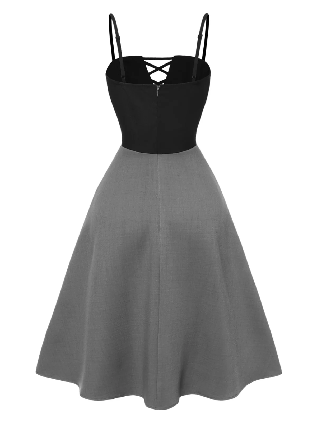 [Pre-Sale] 2PCS 1940s Colorblock Pink Blouse & Gray Dress - Image 15