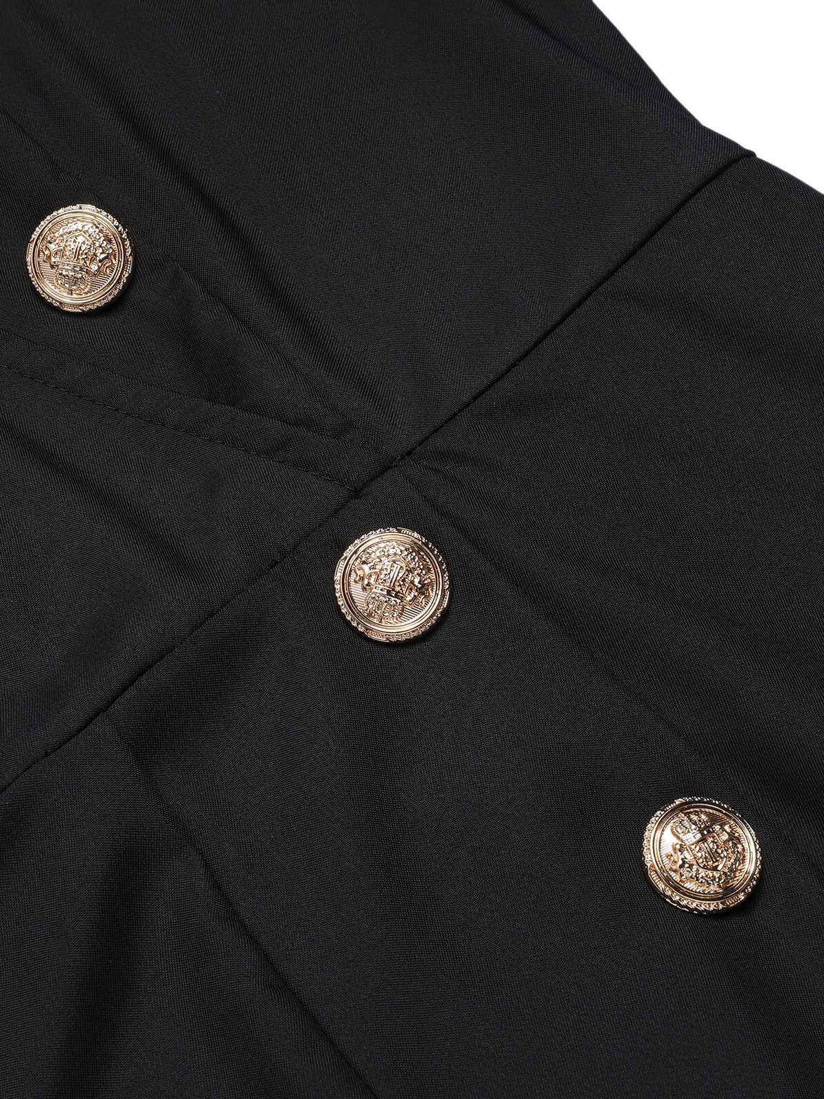 [Pre-Sale] Black 1950s Sleeveless Buttoned Solid Jumpsuit - Image 4