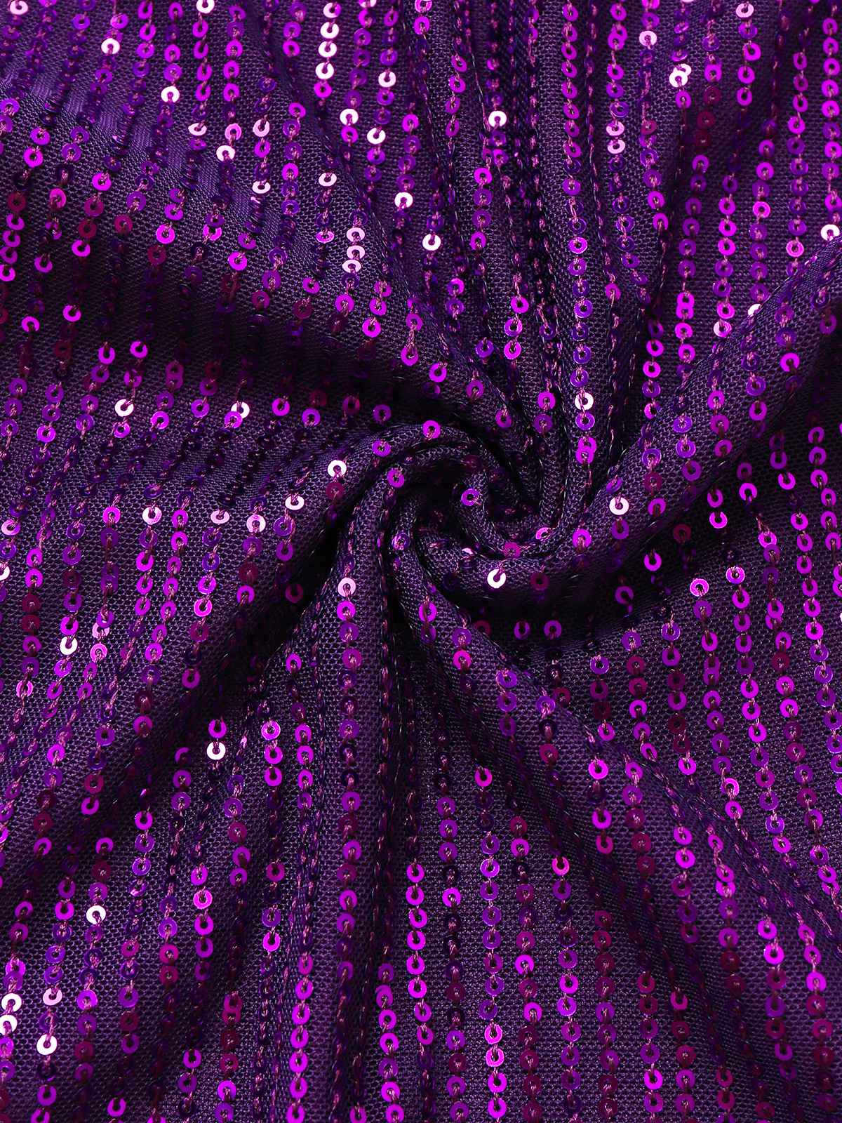 Purple 1970s Sequin One-Shoulder Jumpsuit - Image 4
