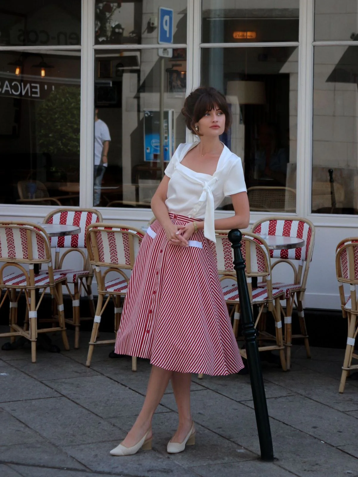 White 1950s White Button Down Shirt - Image 2