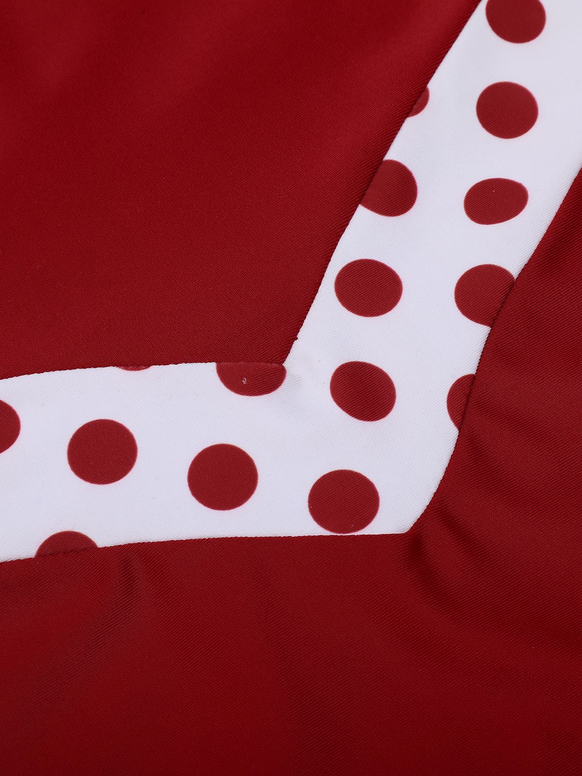 Red 1940s Halter Patchwork One-piece Swimsuit - Image 6
