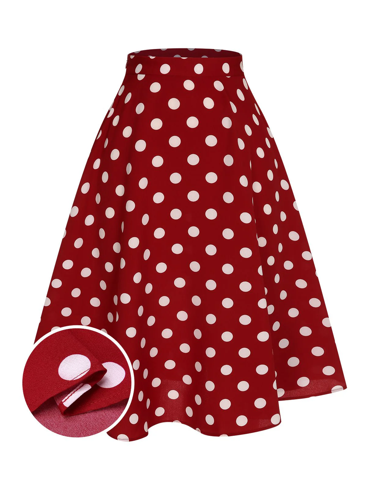 Red 1950s Polka Dot Swing Skirt