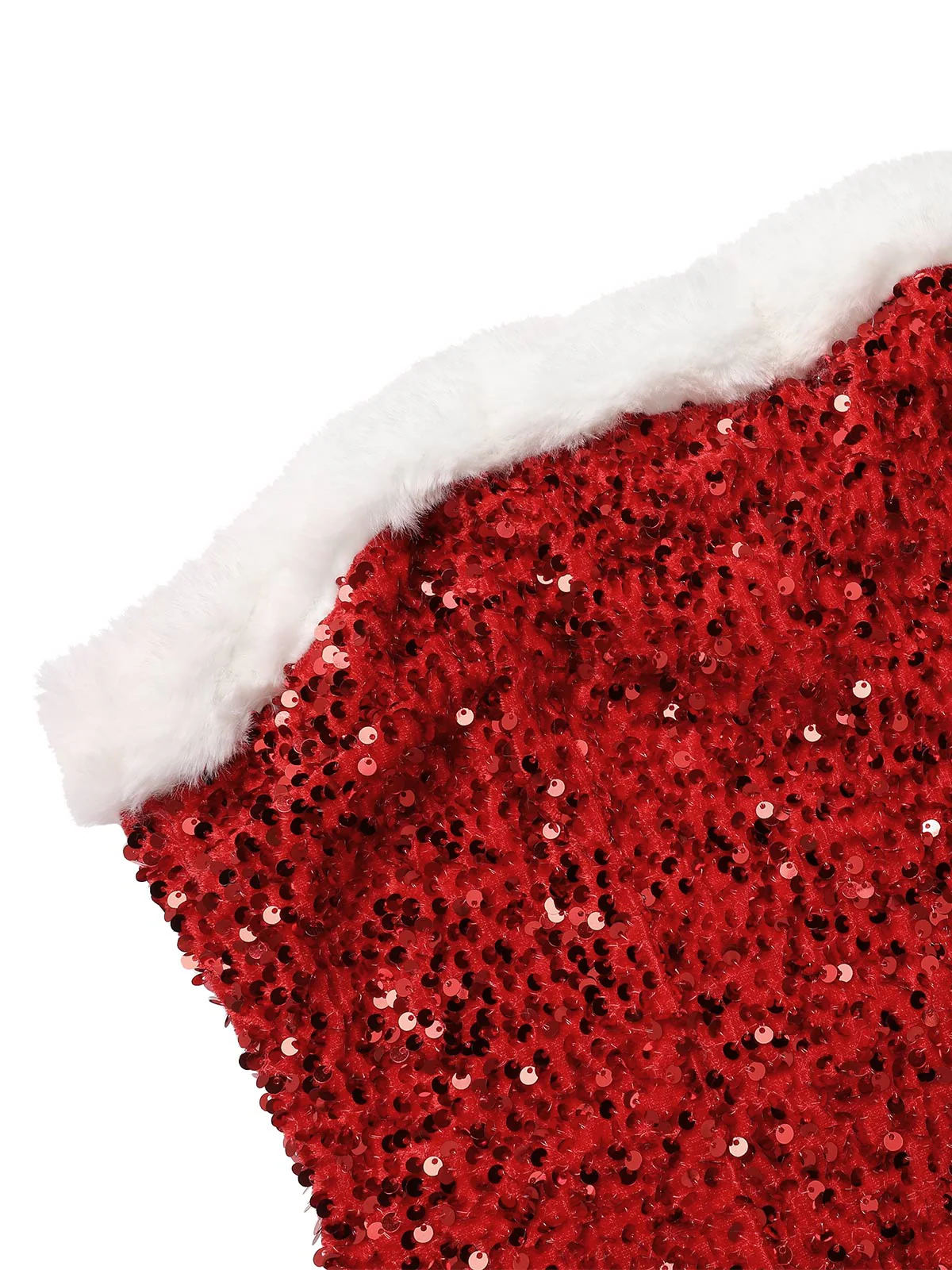 Red 1960s Strapless Sequined Dress - Image 4