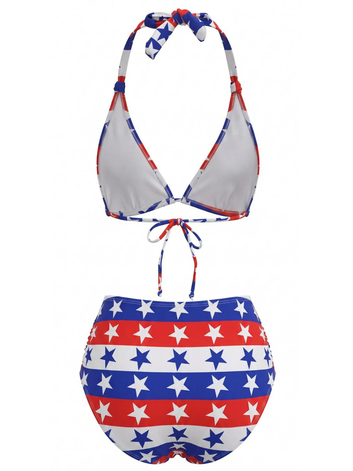 Red & Blue & White 1960s Star & Striped Bikini Set - Image 3