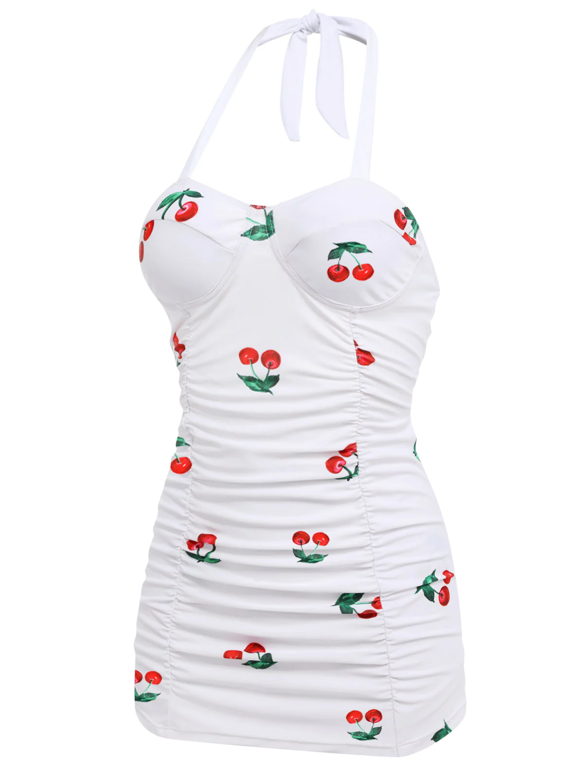 Retro 1950s Cherry Summer One-piece Swimsuit - Image 3