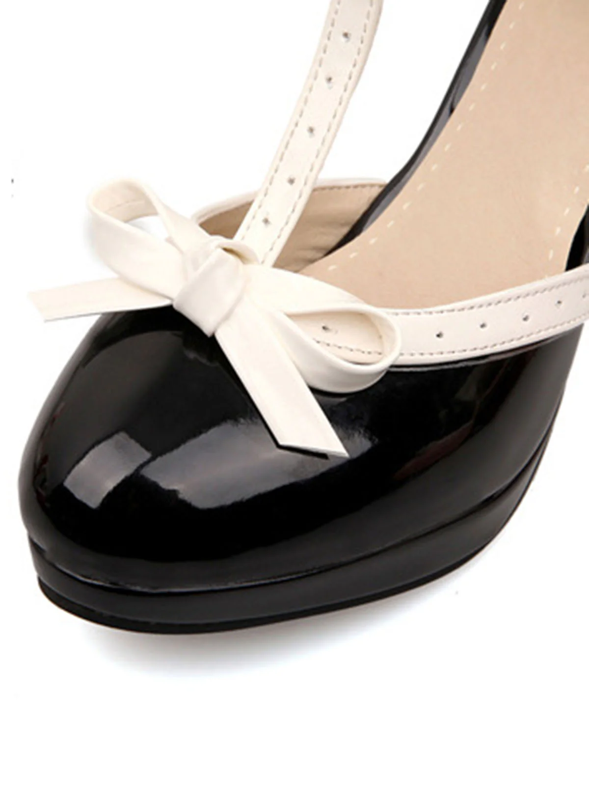 Retro Bow Décor High Heel Shoes - Image 5