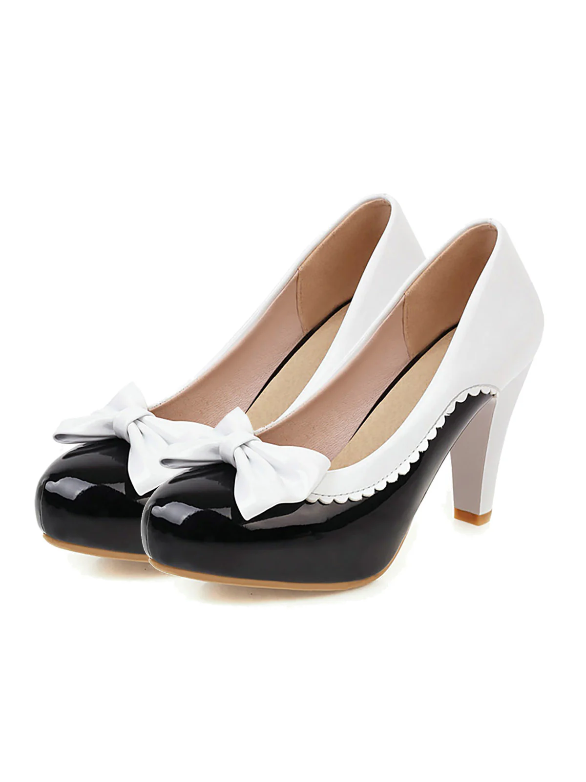 Retro Bowknot High Heels Shoes - Image 13