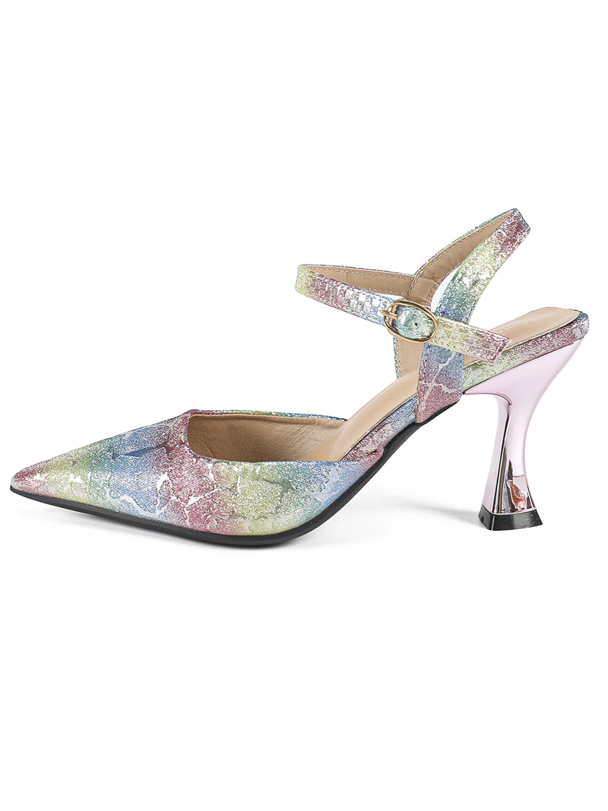 Retro Gradient Slingbacks Ankle Strap Heels