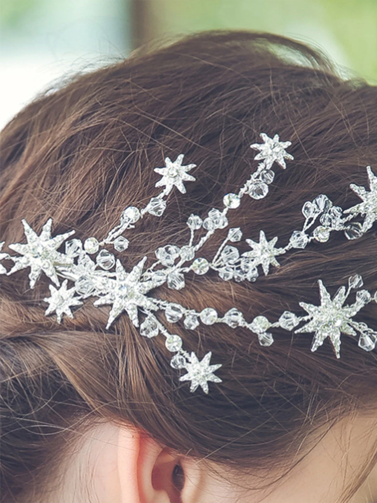 Silver Star Rays Rhinestone Hair Clip - Image 4