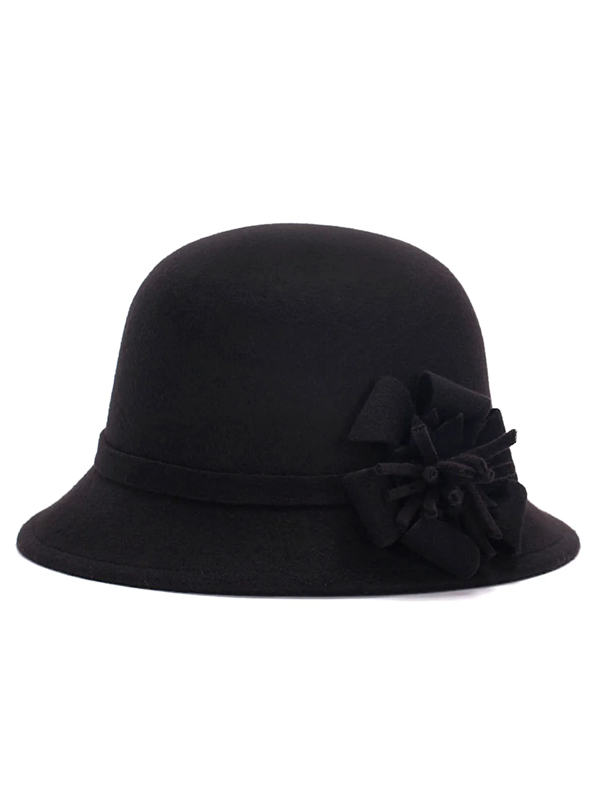 Solid Imitation Wool Knot Cloche Hat - Image 2