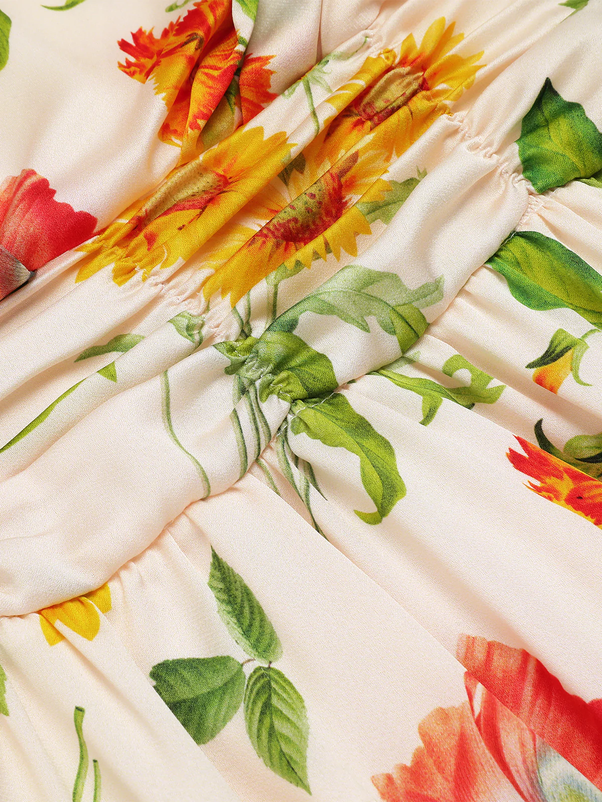 1930s Flower Long Sleeves Swing Dress - Image 5
