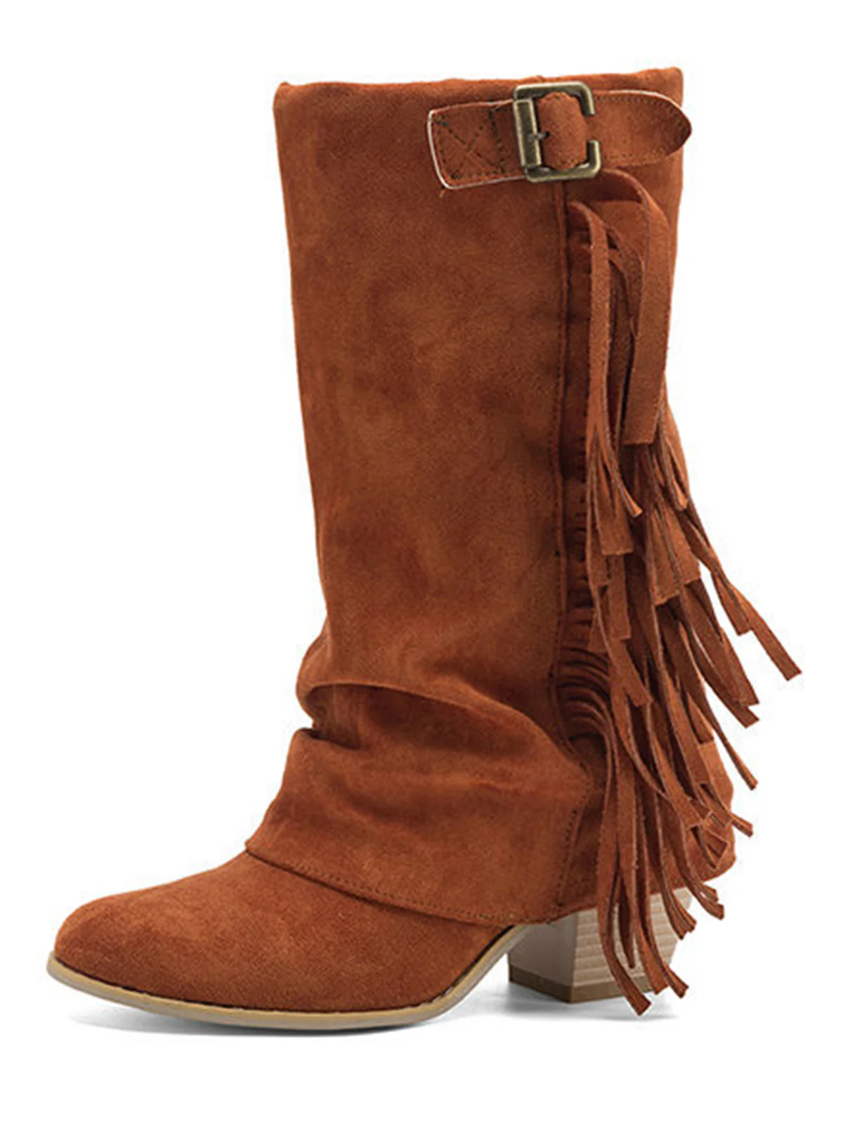 Vintage Fringe Mid-Calf Western Boots - Image 12