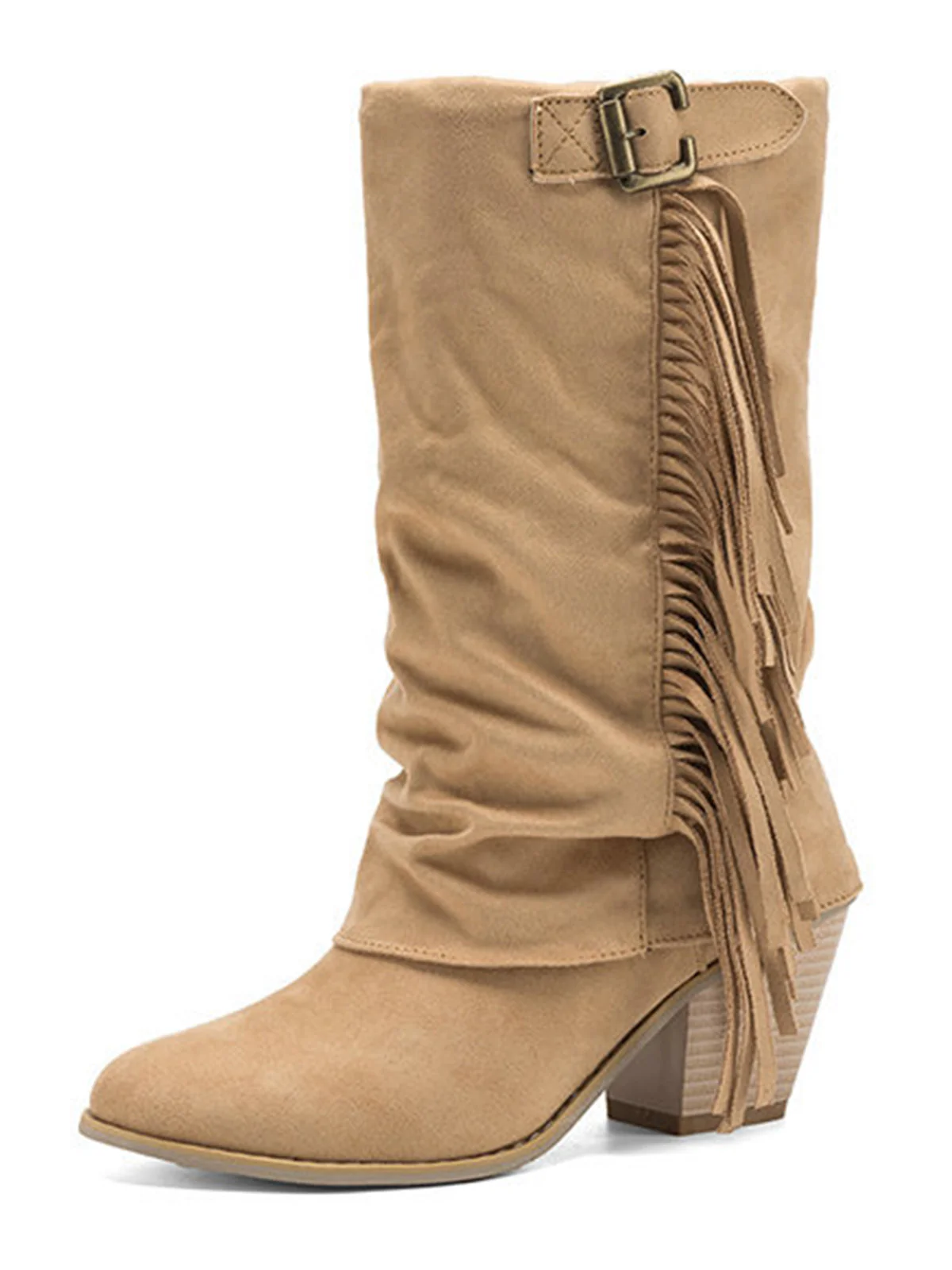 Vintage Fringe Mid-Calf Western Boots - Image 6