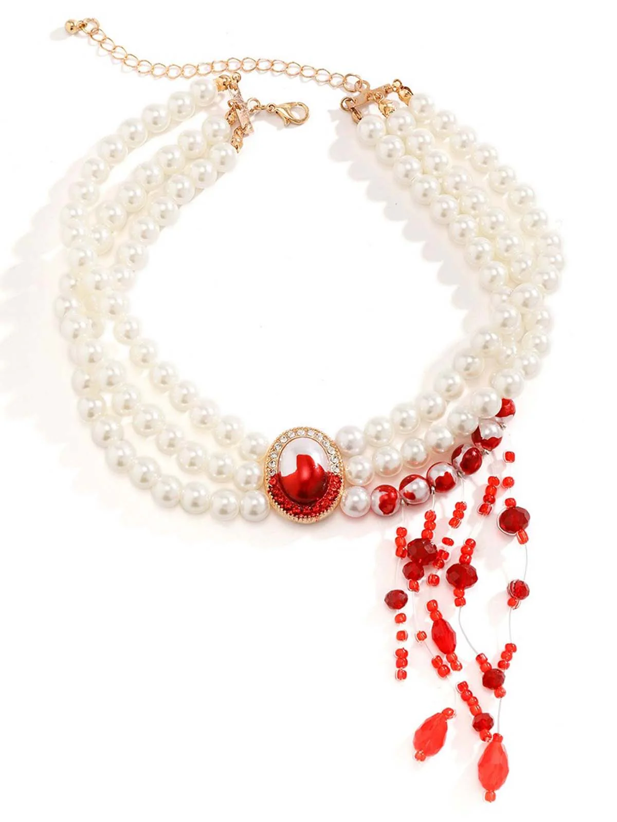 Vintage Halloween Pearl Blood Drop Necklace