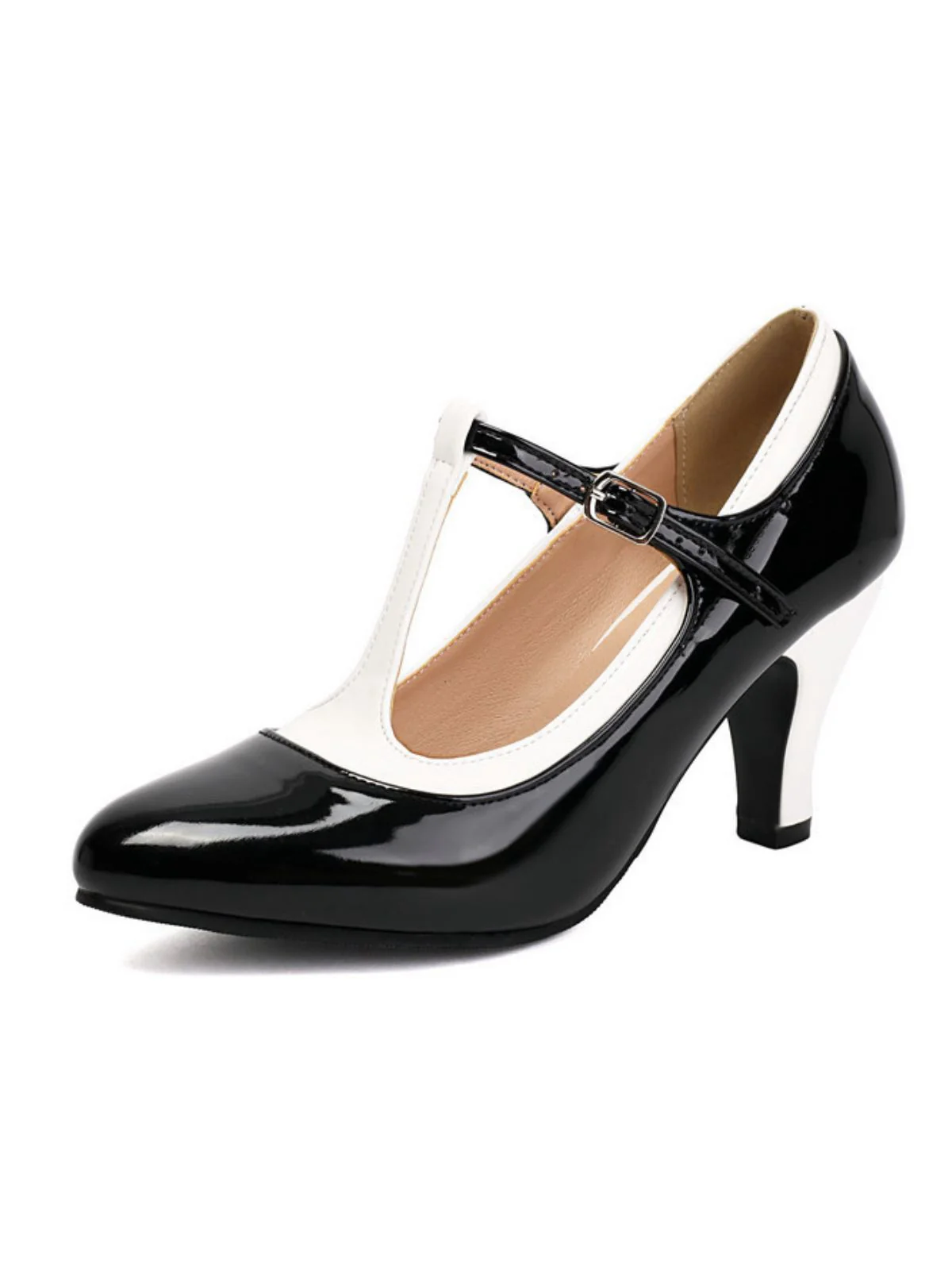 Vintage Patent Leather Pointed-Toe High Heels