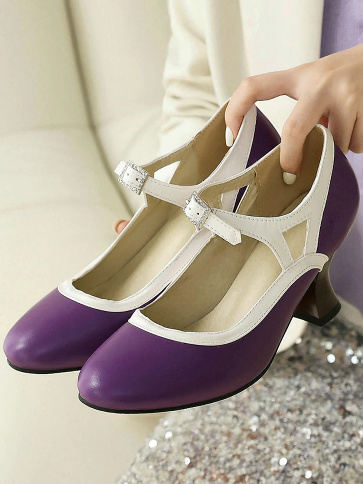 Vintage Pointed Toe Elegant Cone Heel Shoes - Image 18