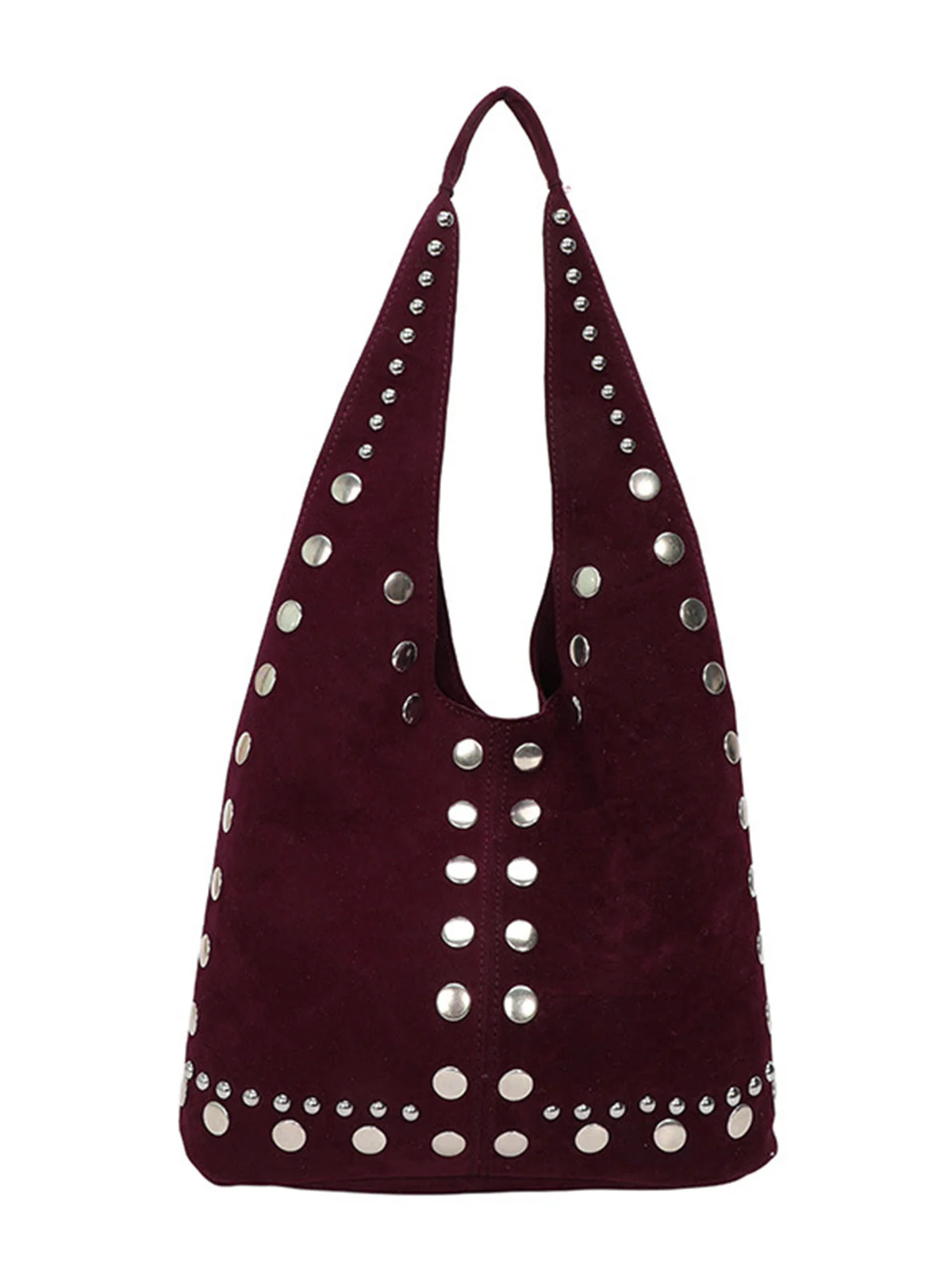 Vintage Suede Studded Shoulder Bag