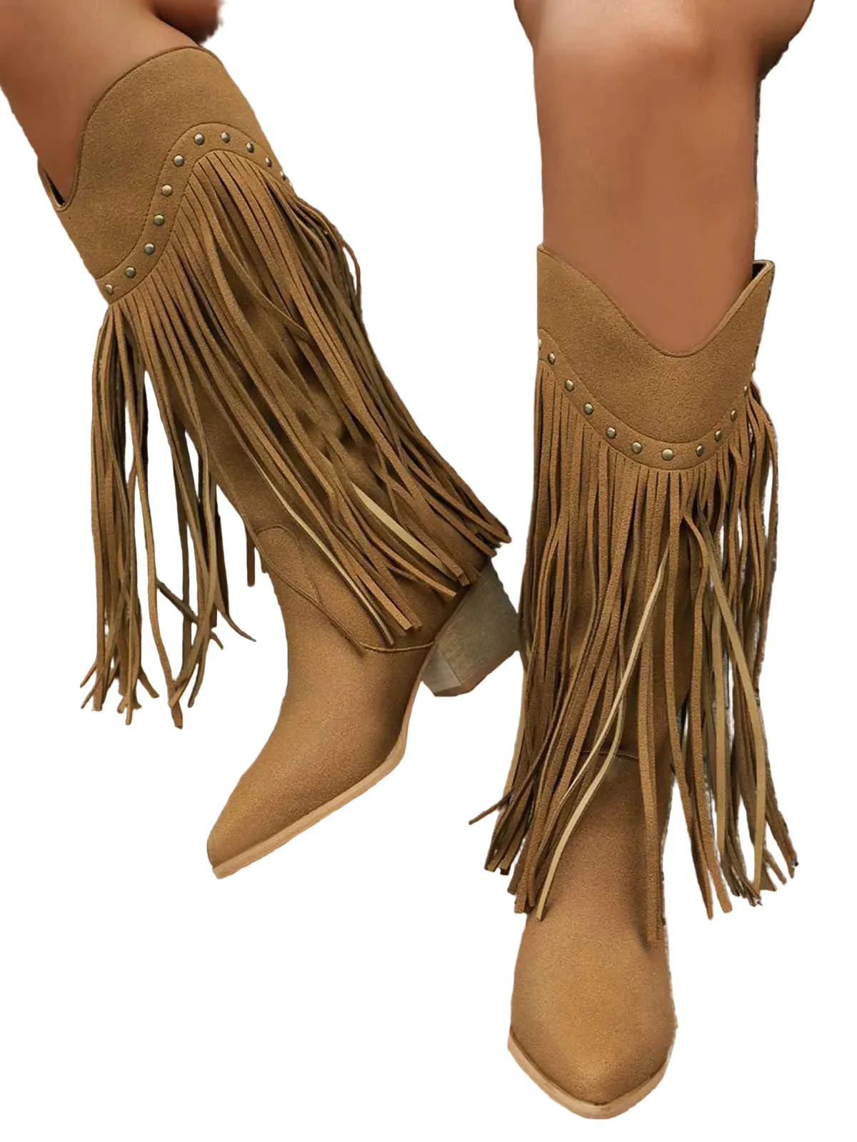 Vintage Tassel Chunky High-heeled Boots