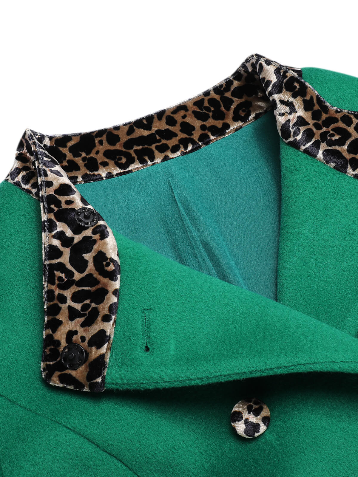 Wine Red 1950s Leopard Patchwork Button Coat - Image 9
