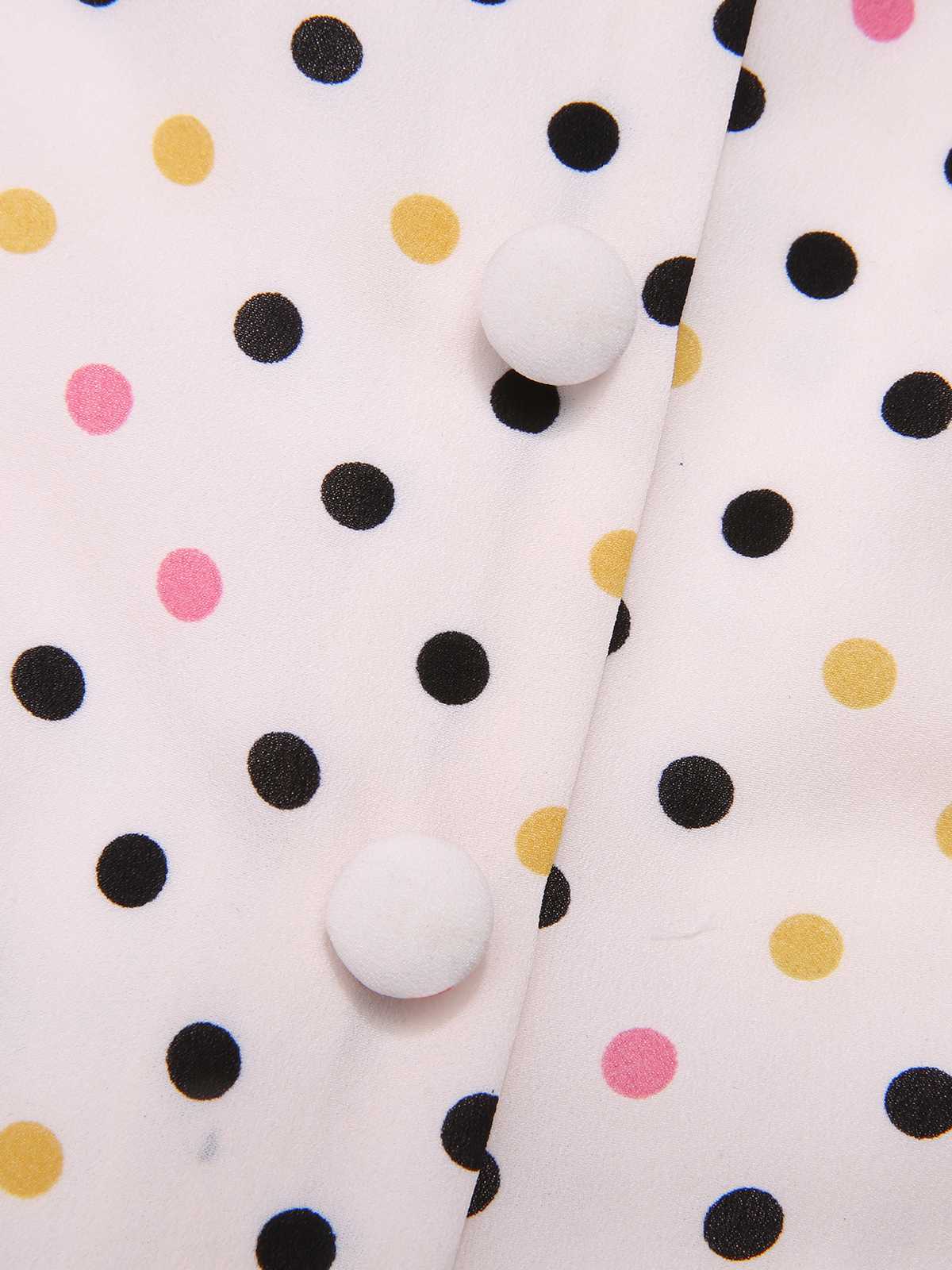 Yellow 1950s Polka Dots Button Dress - Image 6